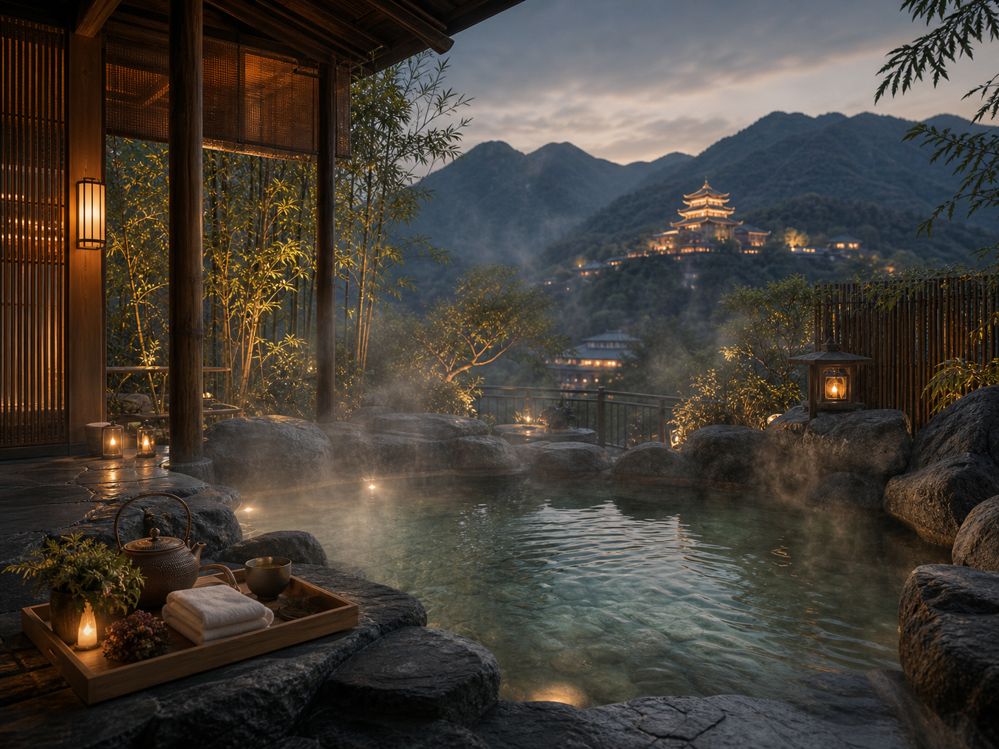 Sichuan hot spring buddhist retreat